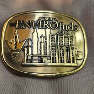 Vintage IMC Solid Brass Alberta Enviro Fuels Inc Belt Buckle